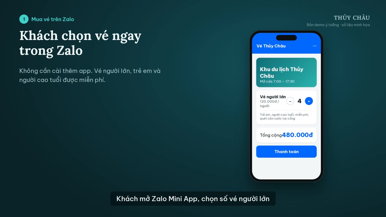 Mua vé trong Zalo Mini App